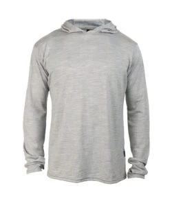 M. MIDWEIGHT MERINO HOODIE - GREY HEATHER